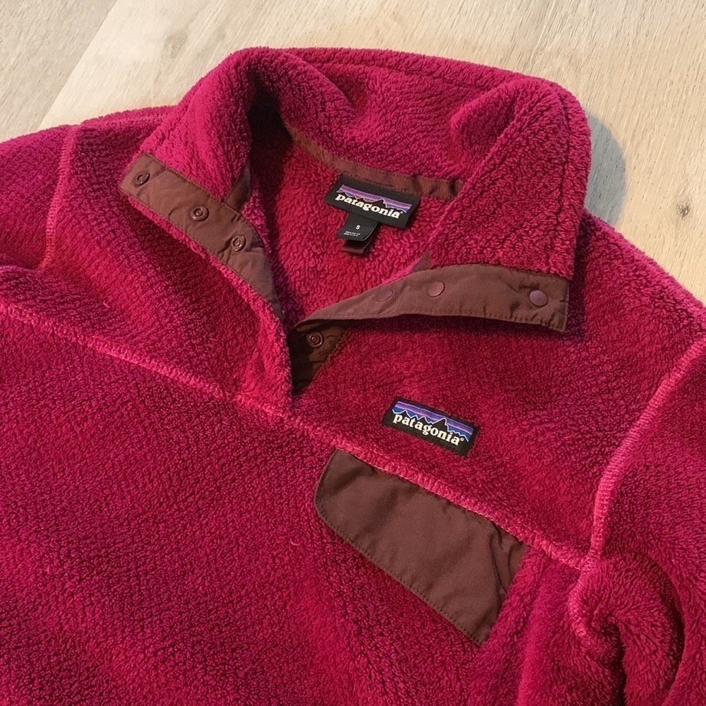 Patagonia Re-tool Snap T Fleece Pullover‎ Magenta Purple Womens Sz S Jacket